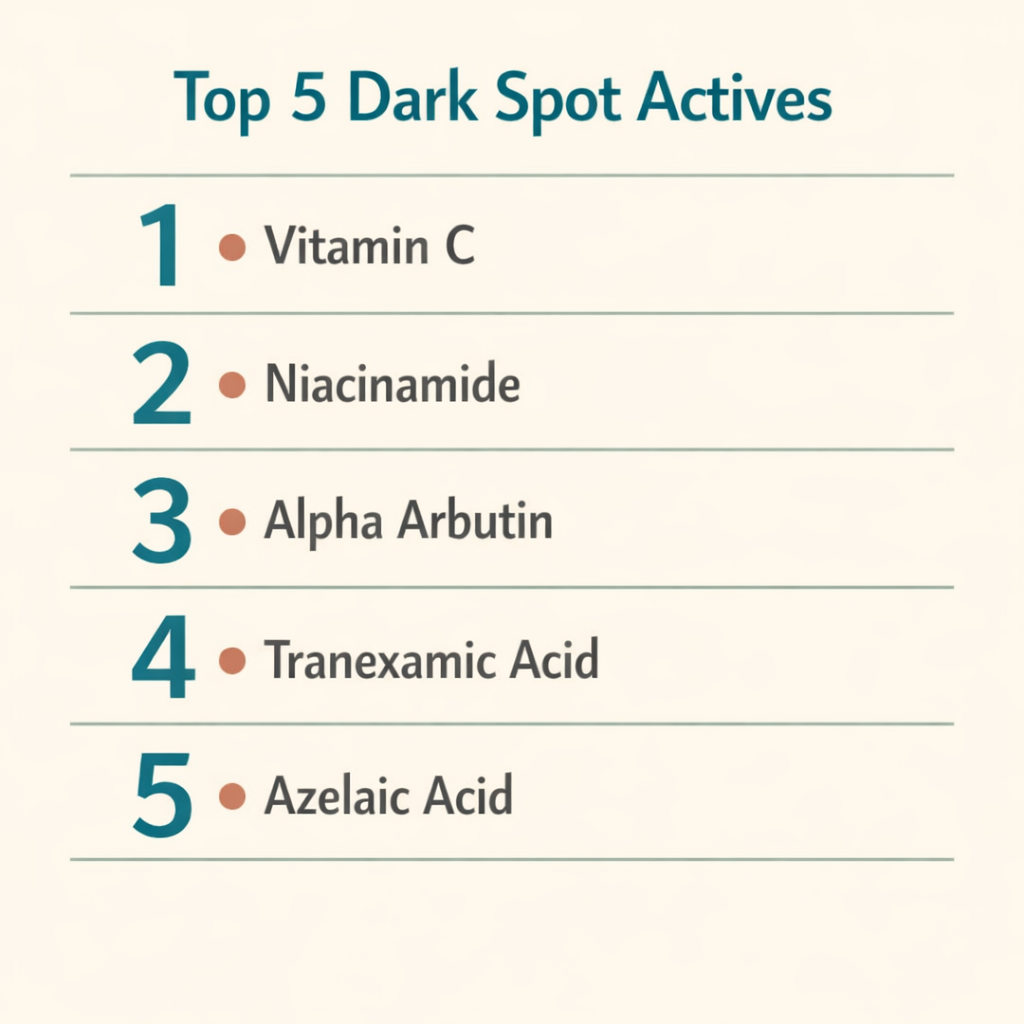 Top five skincare actives for dark spots
