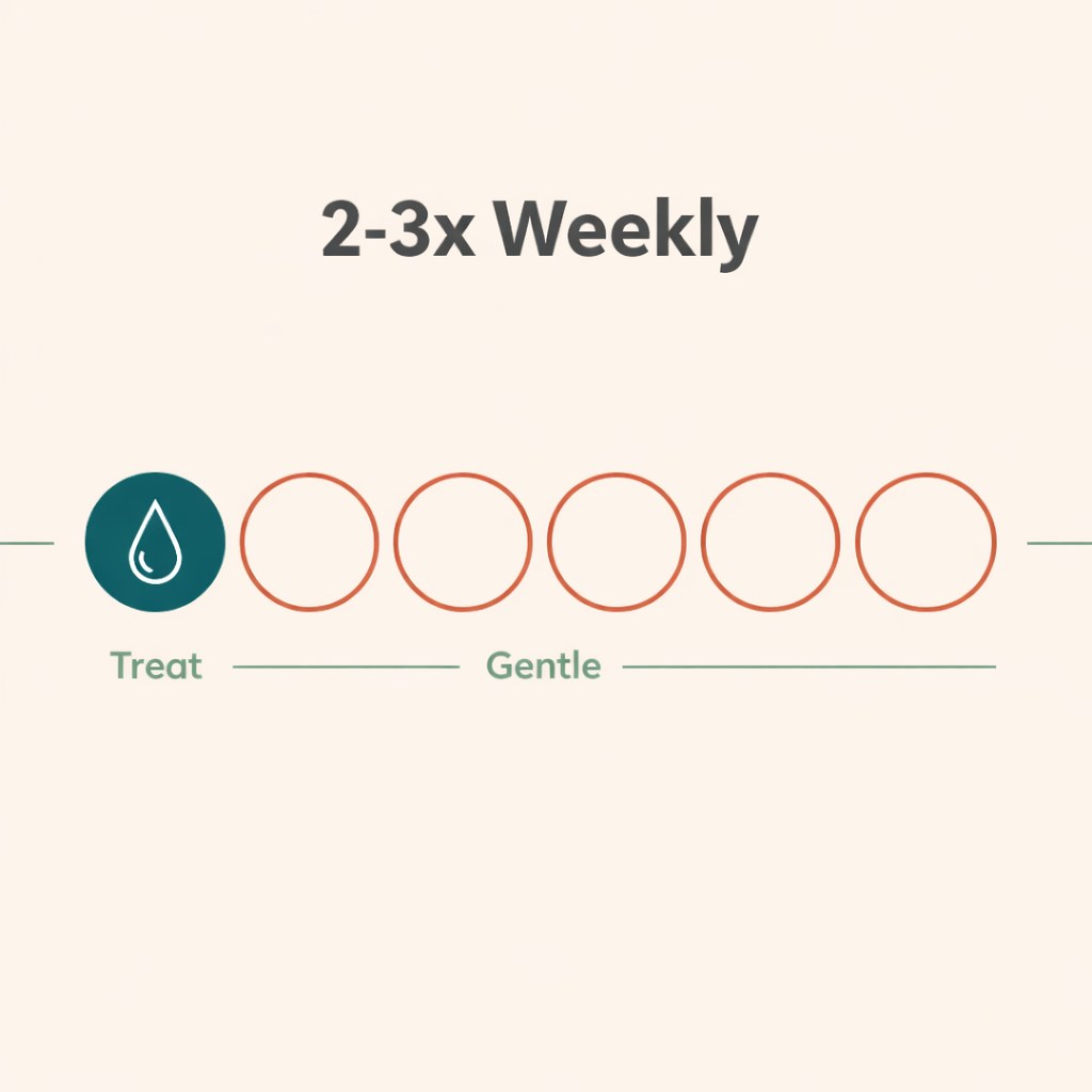 Infographic showing medicated dandruff shampoo two to three times a week and gentle shampoo on other days